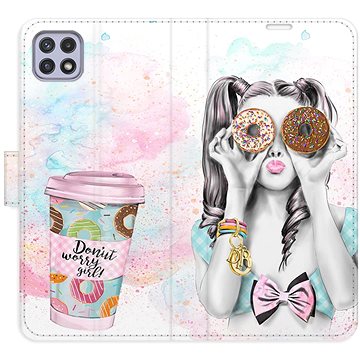 iSaprio flip puzdro Donut Worry Girl pre Samsung Galaxy A22 5G