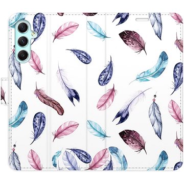 iSaprio flip puzdro Colorful Feathers pre Samsung Galaxy A34 5G