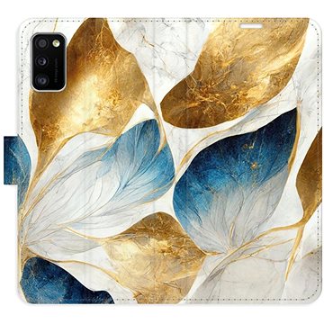 iSaprio flip puzdro GoldBlue Leaves pre Samsung Galaxy A41