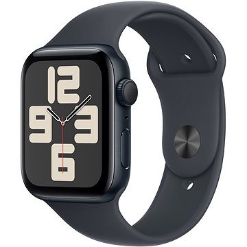 Apple Watch SE 44 mm Tmavo atramentový hliník s tmavo atramentovým športovým remienkom – S/M