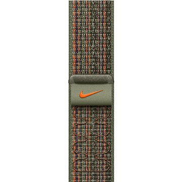 Apple Watch 41 mm sekvojovo zelený/oranžový prevliekací športový remienok Nike