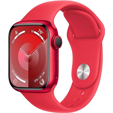 Apple Watch Series 9 41 mm Cellular PRODUCT(RED) Červený hliník s červeným športovým remienkom – S/M