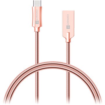 CONNECT IT Wirez Steel Knight USB-C 1m, metallic rose-gold