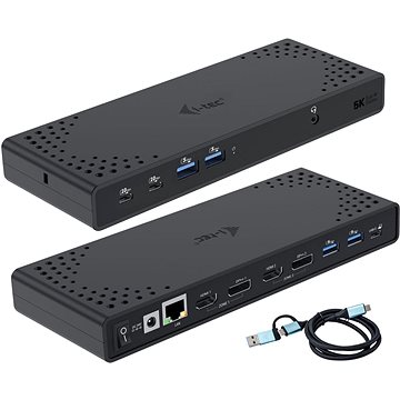 i-tec USB 3.0/USB-C/Thunderbolt Dual Display Docking Station, PD 100 W