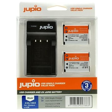 Jupio súprava 2× Li-40B (Li-42B/NP45/D-Li63/EN-EL10) 650 mAh + USB nabíjačka