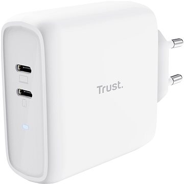 Trust MAXO 65W 2P USB-C CHARGER, biela