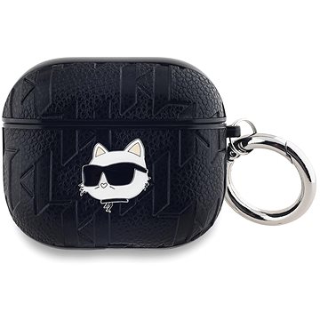 Karl Lagerfeld PU Embossed Choupette Head Puzdro na AirPods 3 Black