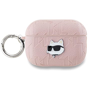 Karl Lagerfeld PU Embossed Choupette Head Puzdro na AirPods Pro 2 Pink