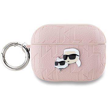 Karl Lagerfeld PU Embossed Karl and Choupette Heads Puzdro na AirPods Pro 2 Pink