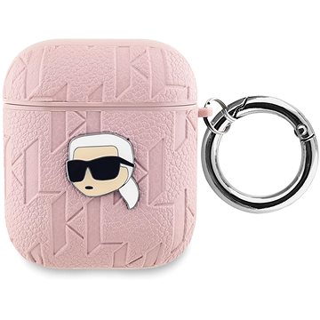 Karl Lagerfeld PU Embossed Karl Head Puzdro na AirPods 1/2 Pink