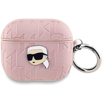 Karl Lagerfeld PU Embossed Karl Head Puzdro na AirPods 3 Pink