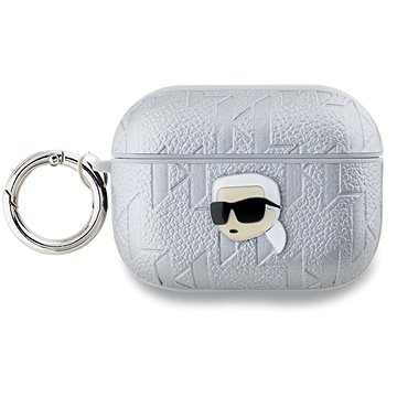 Karl Lagerfeld PU Embossed Karl Head Puzdro na AirPods Pro 2 Silver