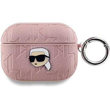 Karl Lagerfeld PU Embossed Karl Head Puzdro na AirPods Pro Pink