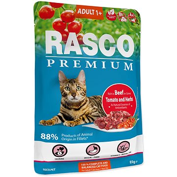 Rasco Kapsička Premium Adult hovädzie mäso s paradajkami a bylinkami 85 g