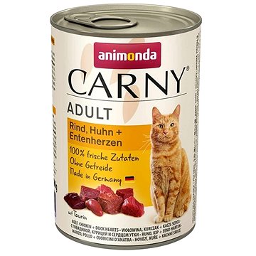 Animonda konzerva pre mačky Carny Adult hovädzie, kura, kačacie srdce 400 g