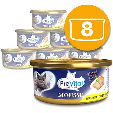 PreVital konzerva pre mačky kuracie 8× 85 g