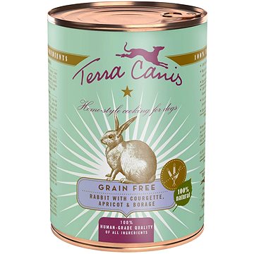 Terra Canis Grain Free Konzerva Králik s cuketou, marhuľou a saturejkou 400 g