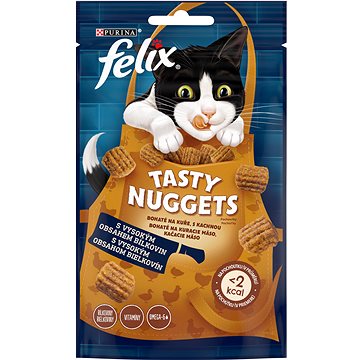 Felix Tasty Nuggets maškrty pre mačky kura, kačica 8× 50 g