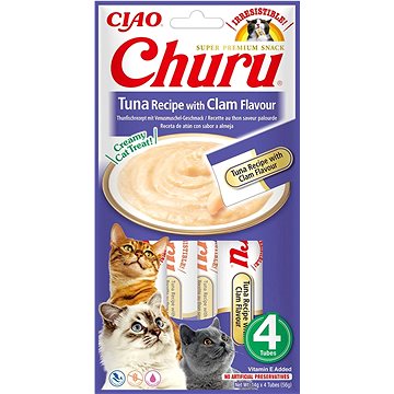 Ciao Churu Cat Pyré z tuniaka a mušlí 4× 14 g