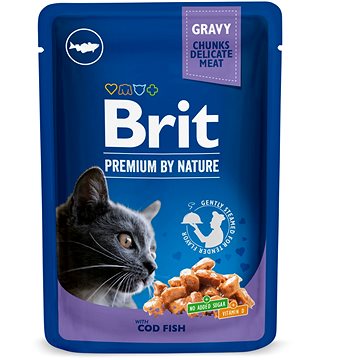 Brit Premium Cat Pouches with Cod Fish 100 g - Kapsička pre mačky