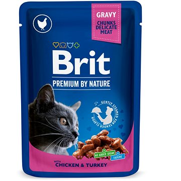 Brit Premium Cat Pouches with Chicken & Turkey 100 g - Kapsička pre mačky