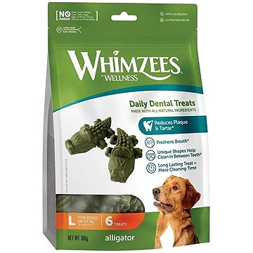 Whimzees Dental aligátor L  30 g, 6 ks