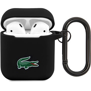 Lacoste Liquid Silicone Croc Logo Puzdro na AirPods 1/2 Black