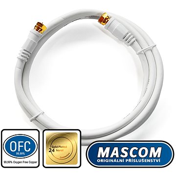 Mascom koaxiálny kábel 7676-015W, konektory F 1,5 m - Koaxiálny kábel