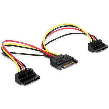 Gembird Cableexpert SATA napájací na 2x SATA 90 °, rozdvojka, 15 cm