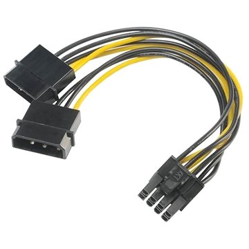 AKASA napájacia redukcia 4-pin Molex na 8-pin PCIe