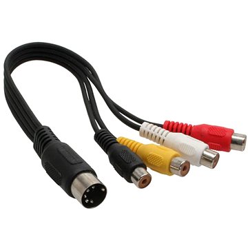 OEM Kábel audio DIN 5pin(M) - 4× cinch(F), 20 cm