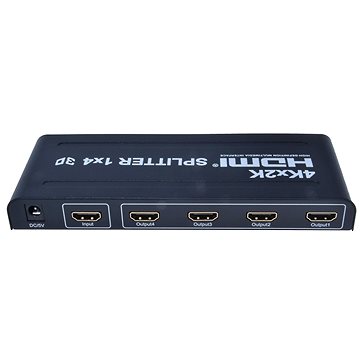 PremiumCord Externý HDMI Splitter, 4x port HDMI 1.4a čierny