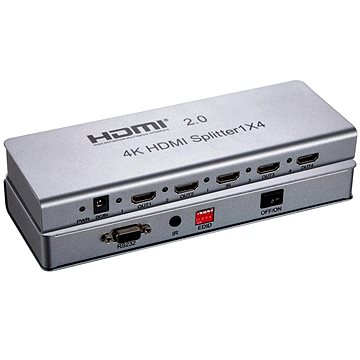 PremiumCord HDMI 2.0 splitter 1 – 4 porty, 4K × 2K/60Hz, FULL HD, 3D - Rozbočovač