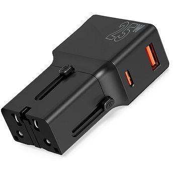 Mobile Origin Travel Adaptér 25W EU/US/UK/AU Black