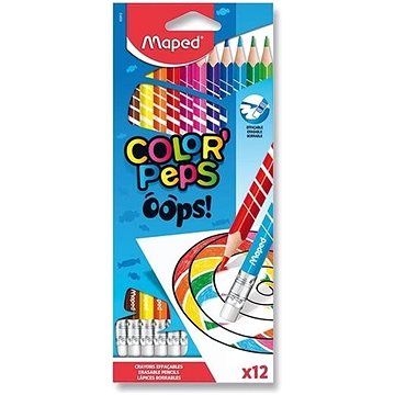 Maped Color´Peps Oops bezdrevné s gumou 12 farieb