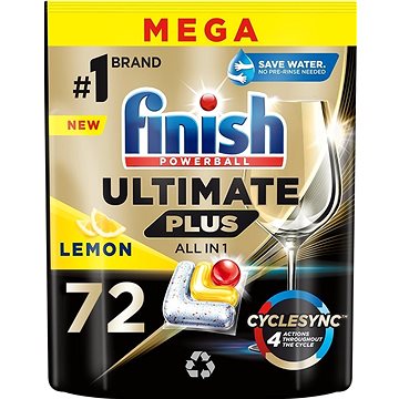 Finish Ultimate Plus All in 1 Lemon, 72 ks