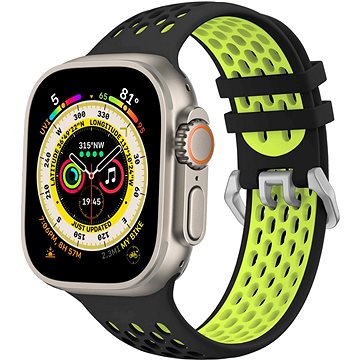 Cubenest Silicone Sport Band BLACK with Yellow (42 – 49 mm)