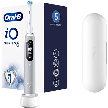 Oral-B iO Series 6 Grey Opal magnetická zubná kefka - Elektrická zubná kefka