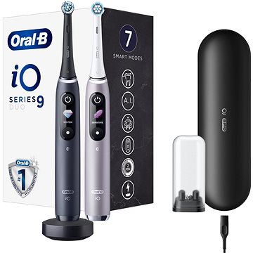 Oral-B iO Series 9 Duo Black Onyx & Rose Quartz magnetické zubné kefky - Elektrická zubná kefka