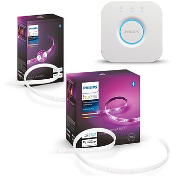 Hue Lightstrip Plus V4 EMEA 2 m base kit + Hue Lightstrip Plus V4 EMEA 1 m ext + Philips HUE Bridge