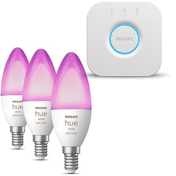 Philips HUE Bridge EÚ + Philips HueWCA 4 W B39 E14 EÚ 1p + Philips HueWCA 4 W B39 E14 EÚ 2p