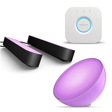 COL Hue Go V2 EU white + COL HUE PLAY DOUBLEPK EÚ/UK black + Philips HUE Bridge EÚ