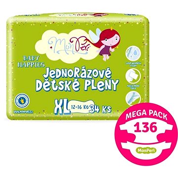 MonPeri Klasik Mega Pack veľkosť XL (136 ks)