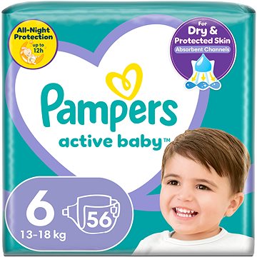 PAMPERS Active Baby veľkosť 6 (56 ks), 13 – 18 kg