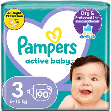 PAMPERS Active Baby veľkosť 3 (90 ks) 6 – 10 kg