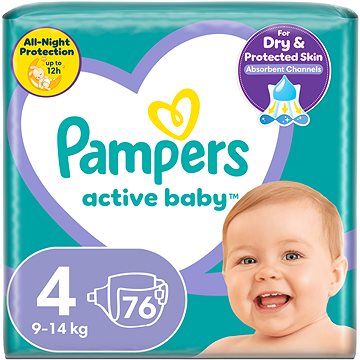 PAMPERS Active Baby veľkosť 4 (76 ks) 9 – 14 kg