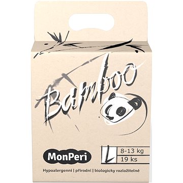 MonPeri Bamboo EKO L (veľ. 4) 8 – 13 kg, 19 ks