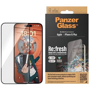 PanzerGlass Recycled Glass Apple iPhone 15 Plus s inštalačným rámikom