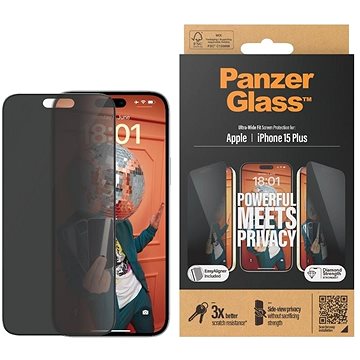 PanzerGlass Privacy Apple iPhone 15 Plus s inštalačným rámikom