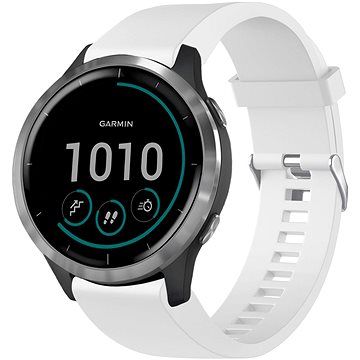 FIXED Silicone Strap na Garmin QuickFit 20 mm biely